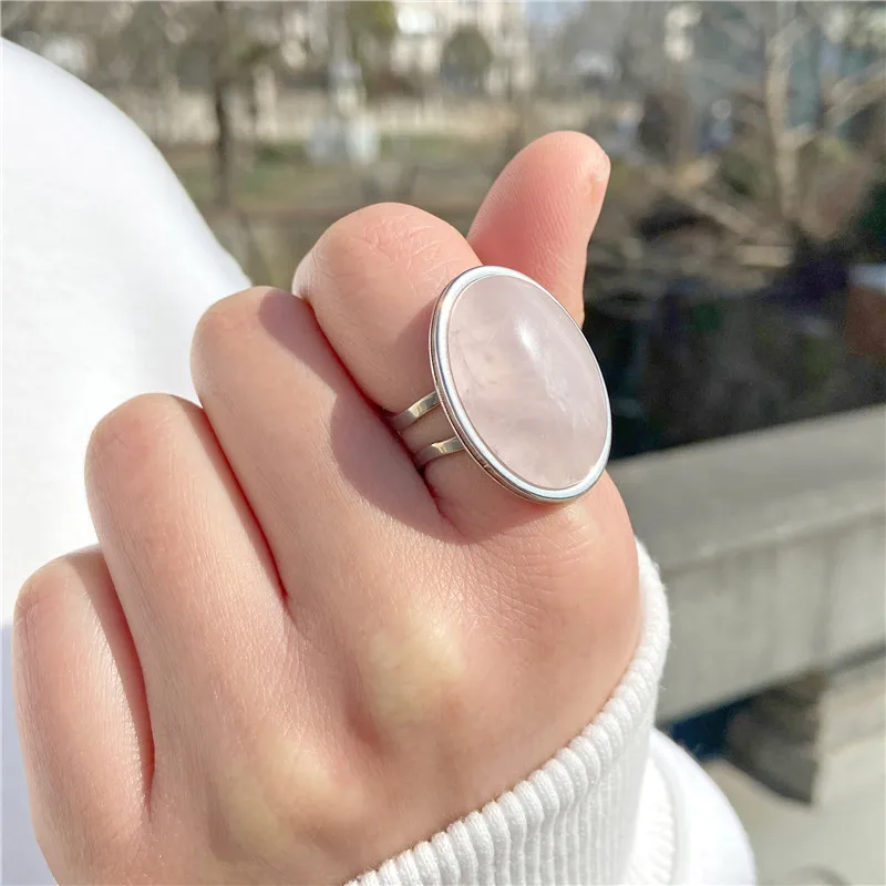 Кольца из розового кварца с бриллиантами из Лабрадорита, кольца серебряного цвета, кольца для вечеринки, свадьбы, годовщины, помолвки, подарки, ювелирные изделия