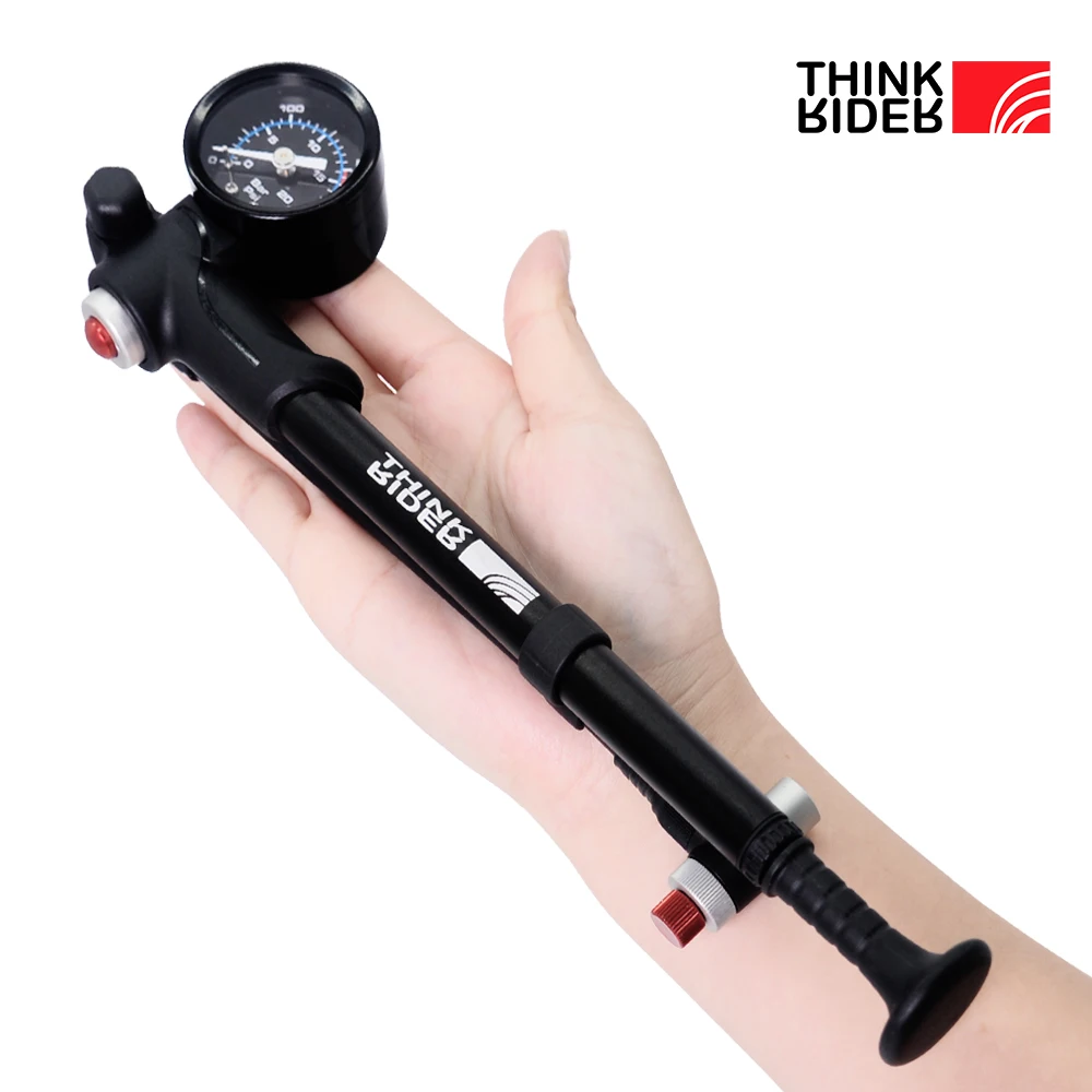 

NEW ThinkRider Portable High-pressure 300psi Bike Air Pump with Gauge for Fork & Rear Suspension Shock Absorber Mountain
