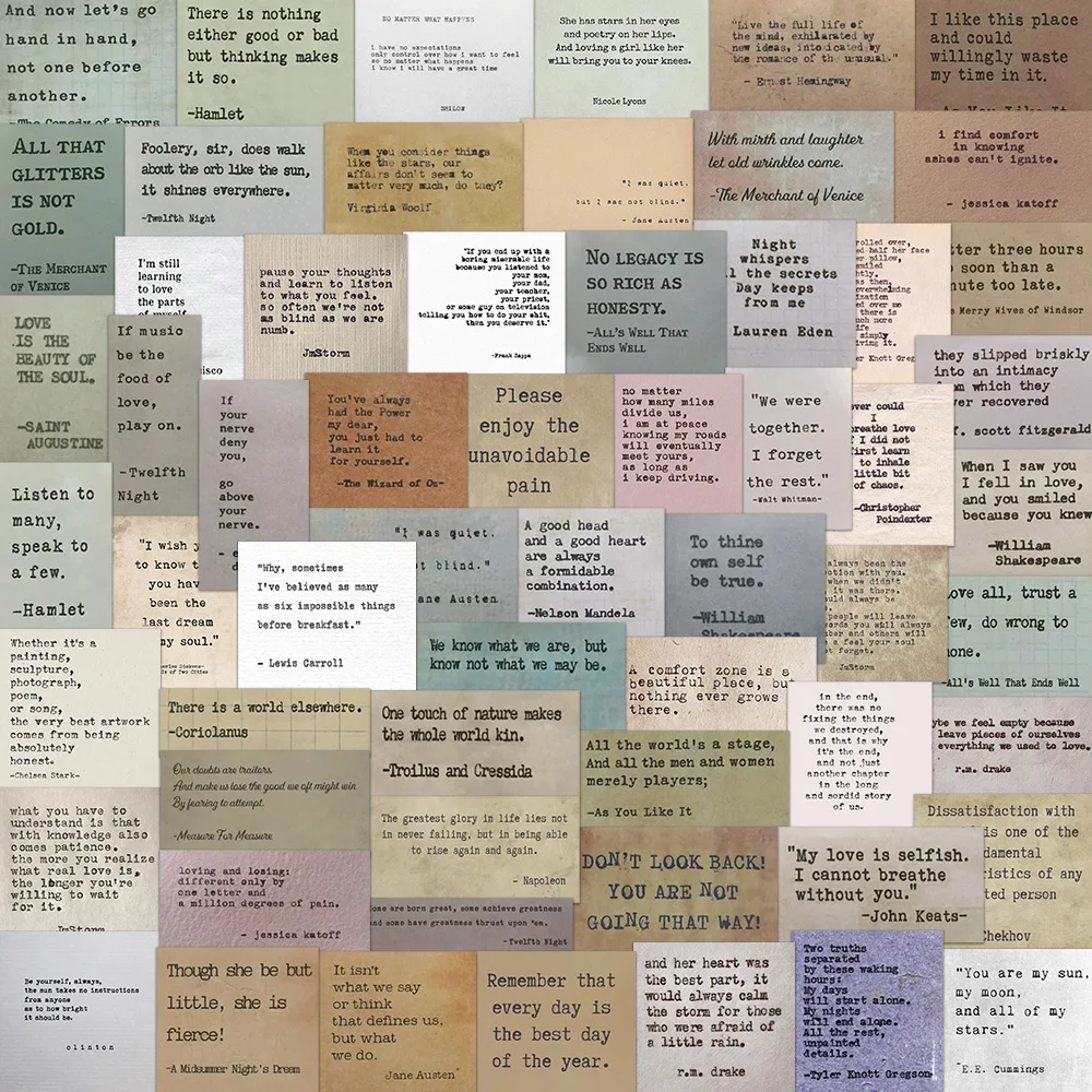 

10/30/60PCS Vintage Famous Quotes Stickers Retro Decals Decals Decoration DIY Phone Notebook Suitcase Laptop Fridge Wall Sticker