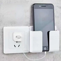 wall mounted phone plug holder mobile phone charging rack stand air conditioner tv remote control storage box wall phone bracket