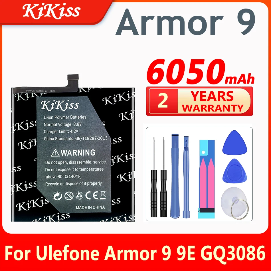 

6050mAh KiKiss Battery for Ulefone Armor 9 Armor9 Replacement Rechargeable Battery for Ulefone Armor 9E Armor9E