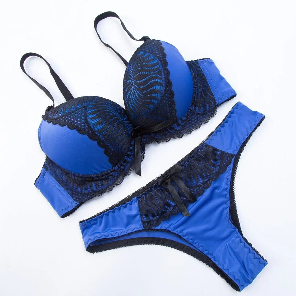 Горячий кружевной бюстгальтер и трусы контрастного цвета сексуальный трусики