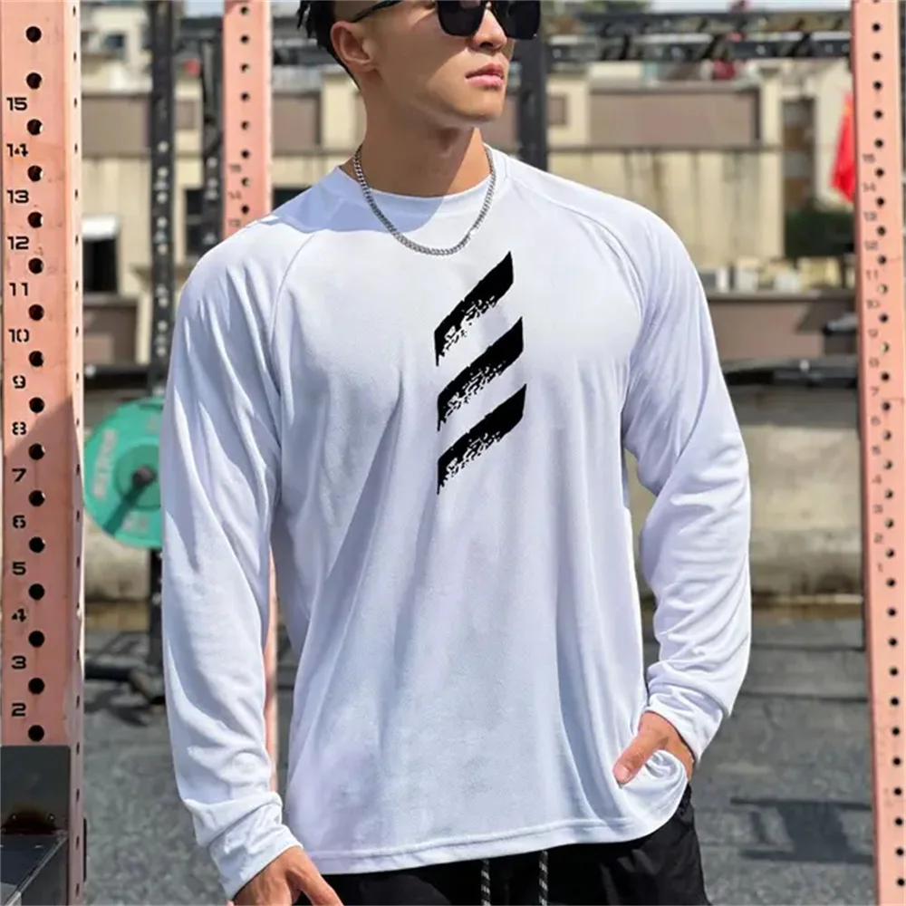 Новинка весна-осень Мужская футболка для фитнеса и баскетбола тренировочная