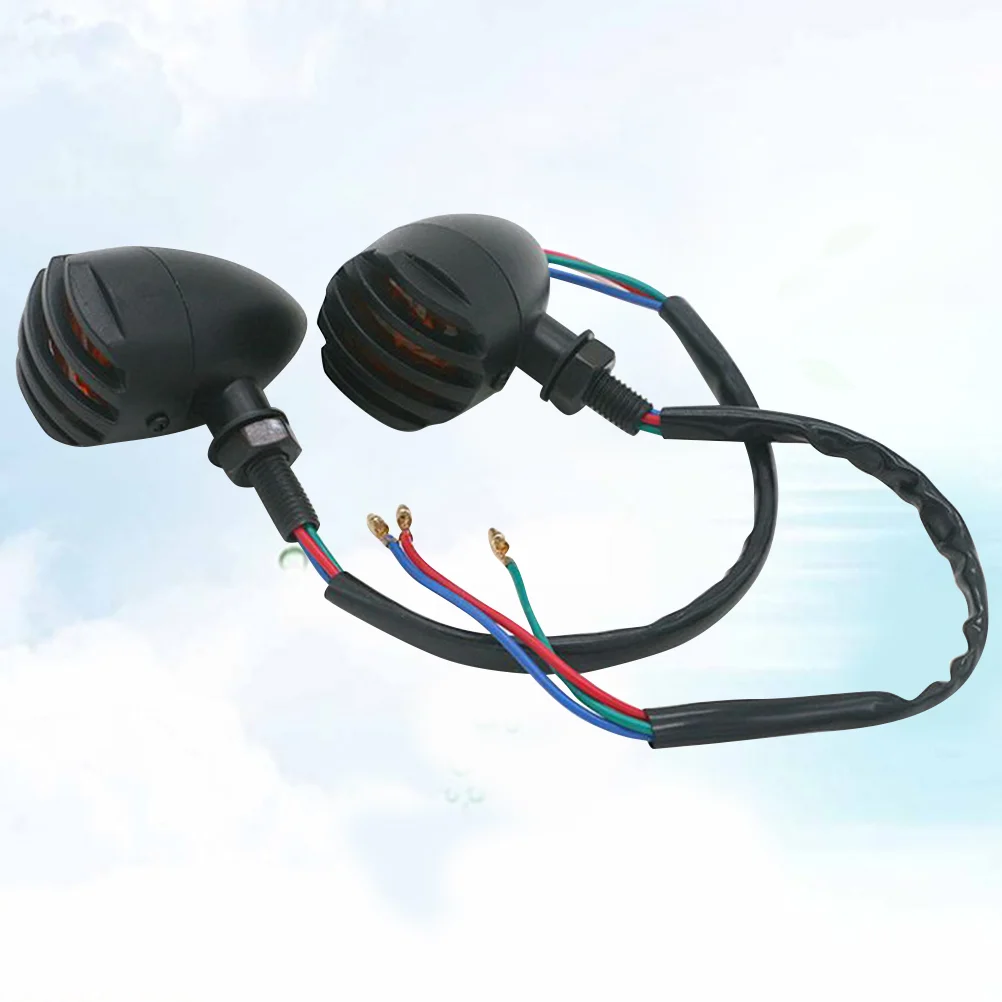 

1Pair Antique Style Turn Signal Lights Direction Indicator Lamp for Motocycle Steering Lamp for Bikes (Black)