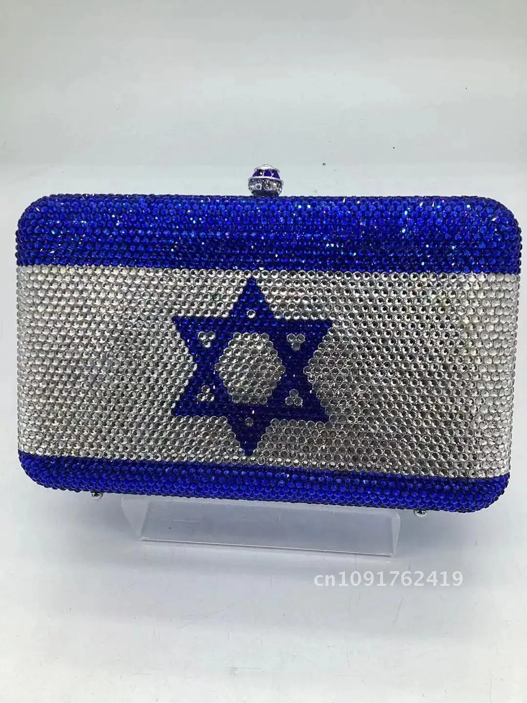 XIYUAN индивидуальные роскошные кристаллы с дизайном флага Израиля вечерняя сумка