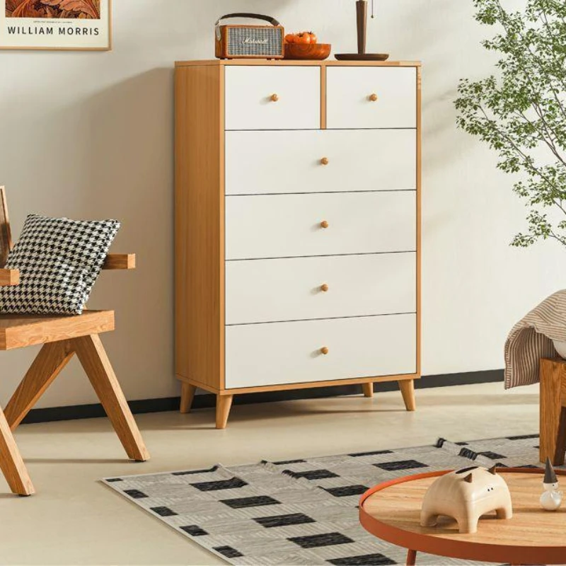 Скандинавский деревянный шкаф для гостиной высокий туалетный столик боковой