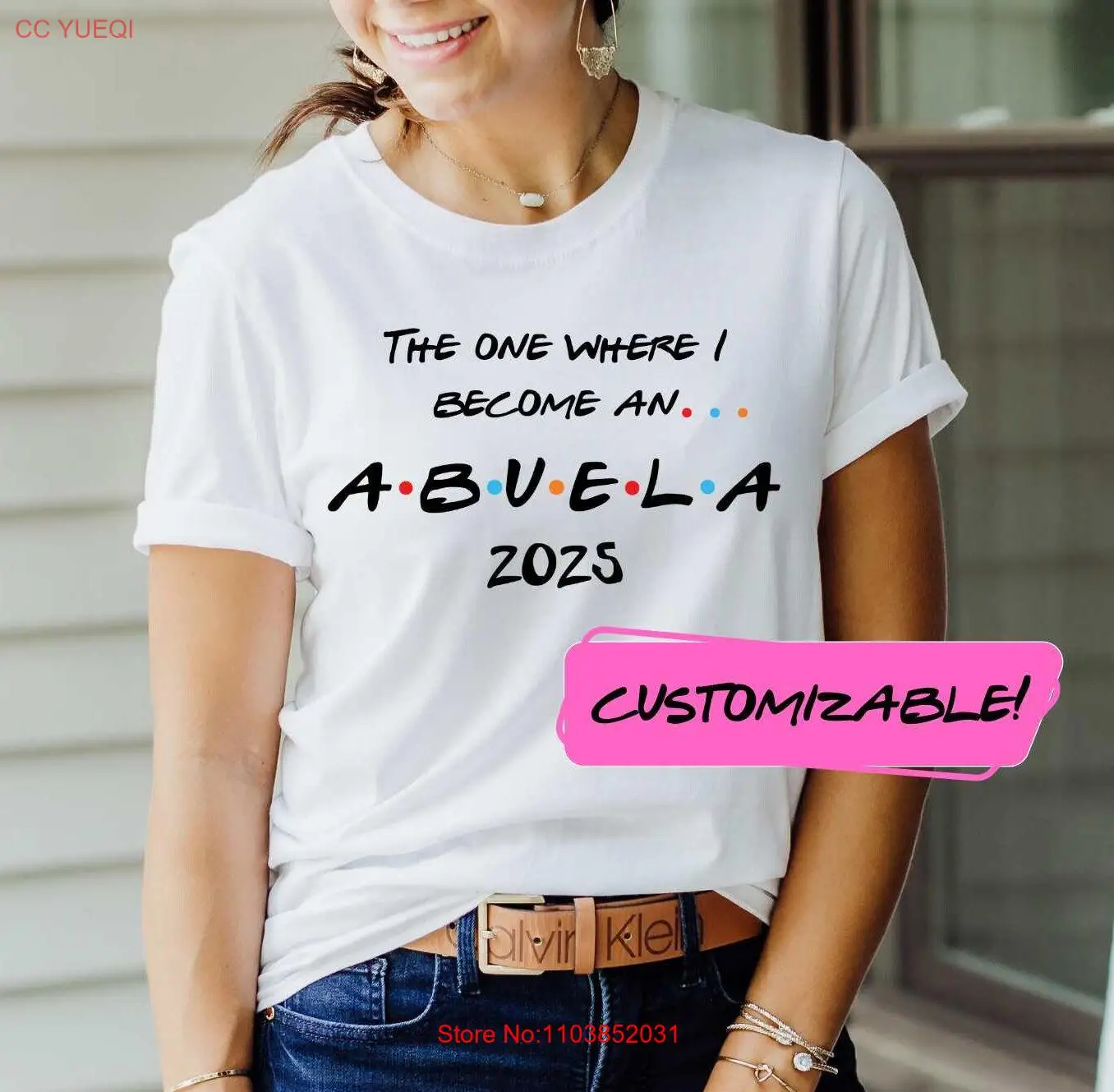 Футболка Один где я стал Abuela Друзья в стиле Одинжение беременности Италия из