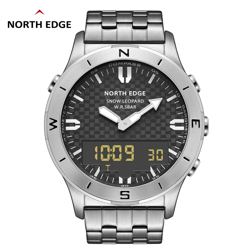 NORTH EDGE Men's Sports Digital Watches Business Luxury Watch For Men Waterproof 50M Altimeter Barometer Compass Luminous Clock