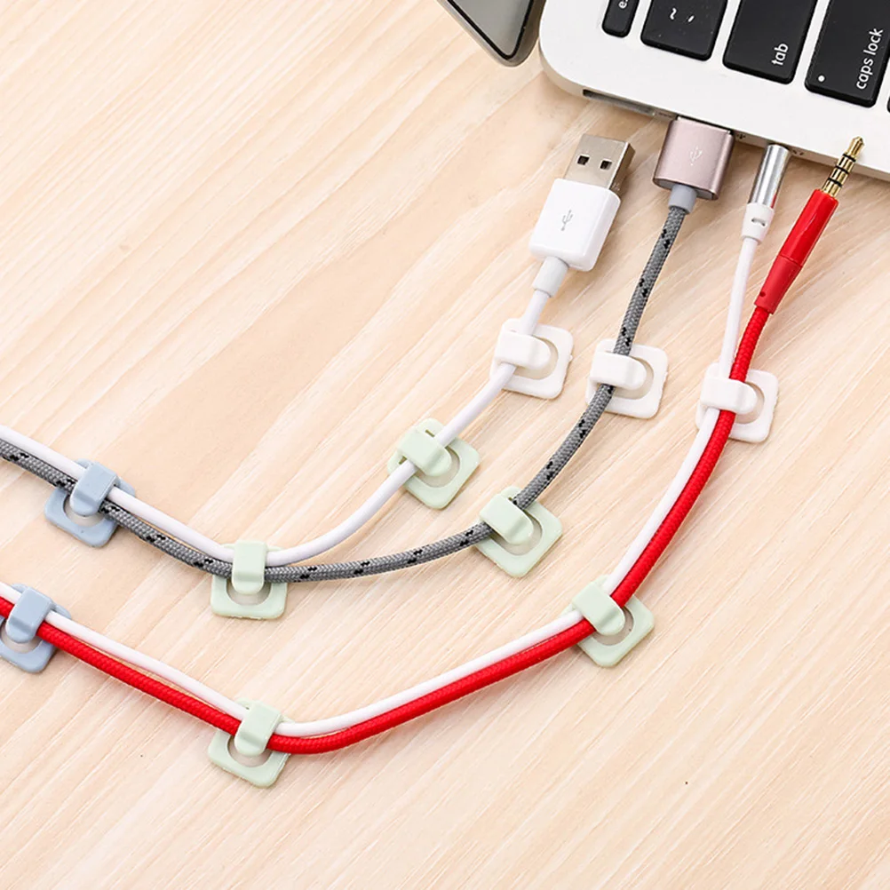 

18pcs Self-Adhesive Cable Clips Cord Management Cable Organizer Drop Desktop Cable Organizer