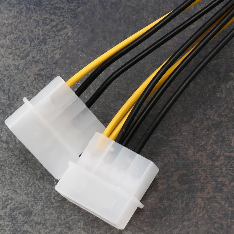 Фото 10 шт. 2 Molex 4-контактный к 8-контактному видеокарте PCI Express Pci-E ATX PSU Кабель-переходник Molex к Pcie 8-контактный шнур адаптера №2