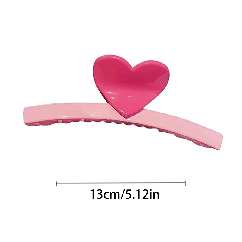 Новые розовые заколки для волос с сердечком большого размера женщин и девочек