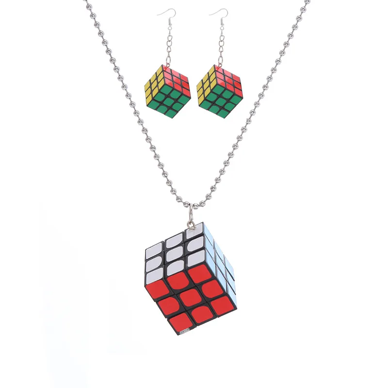 

Creative Hand-made Rubik's Cube Earhook Personalized Exaggerated Long Ear Accessories Punk Fashion Accessories