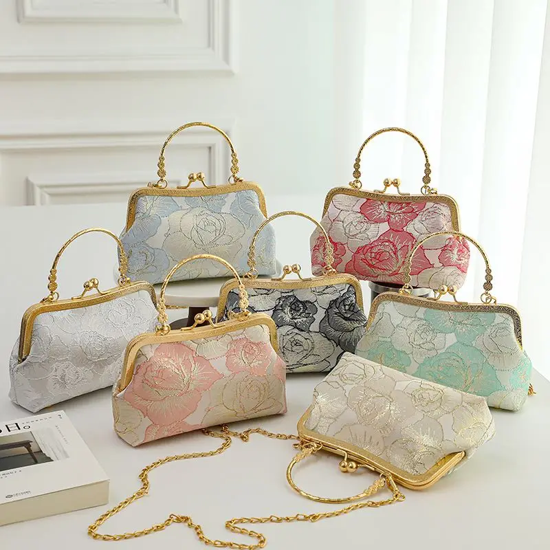 

Floral Print Tote Bags for Women 2023 Designer Luxury Handbags Female Dinner Bag Large Capacity Chain Shoulder Messenger Bags