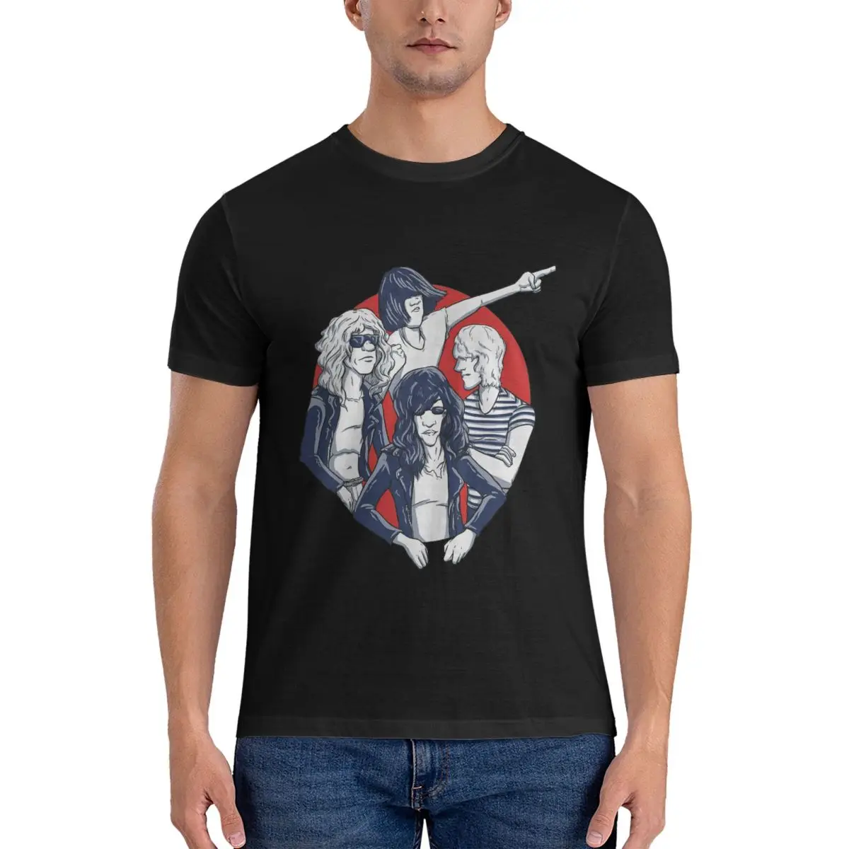 Мужская футболка R-Ramones Essential классическая новинка футболки из чистого хлопка с