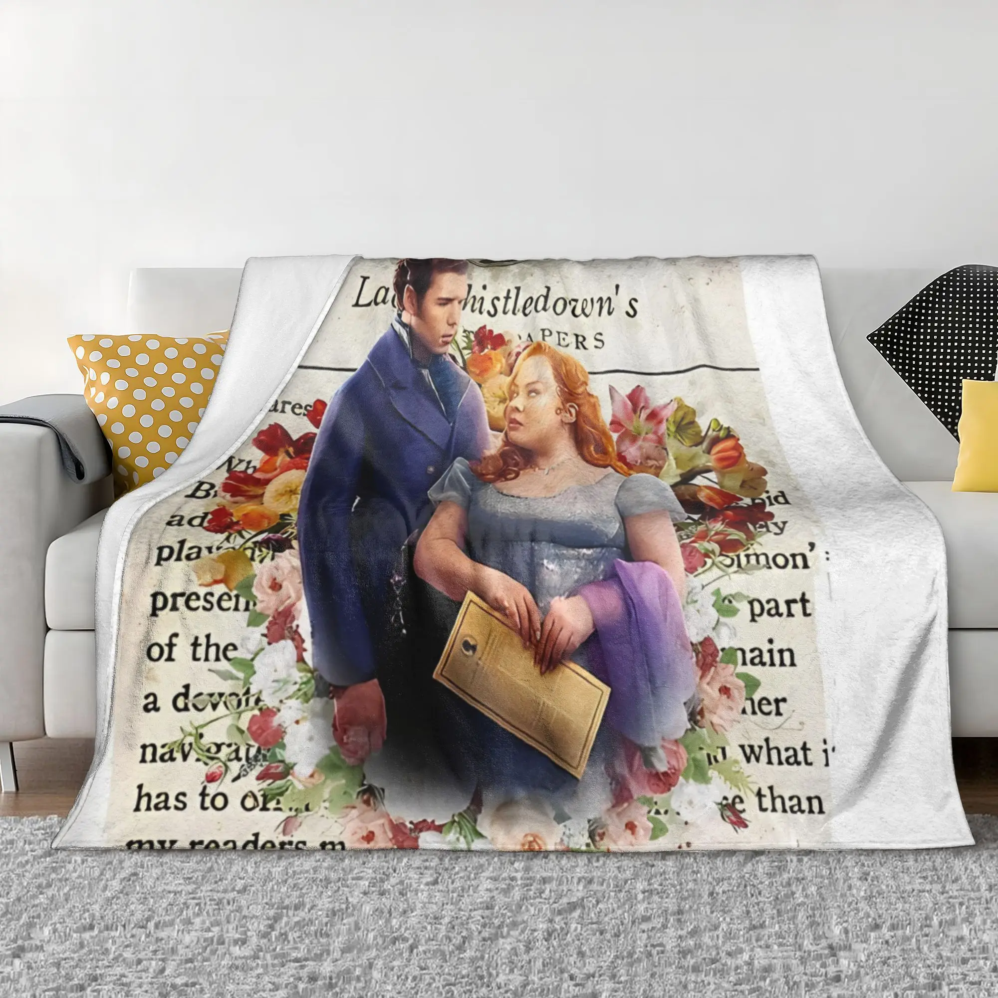 Одеяла Colin Bridgerton Penelope с флисовым принтом многофункциональное мягкое одеяло для