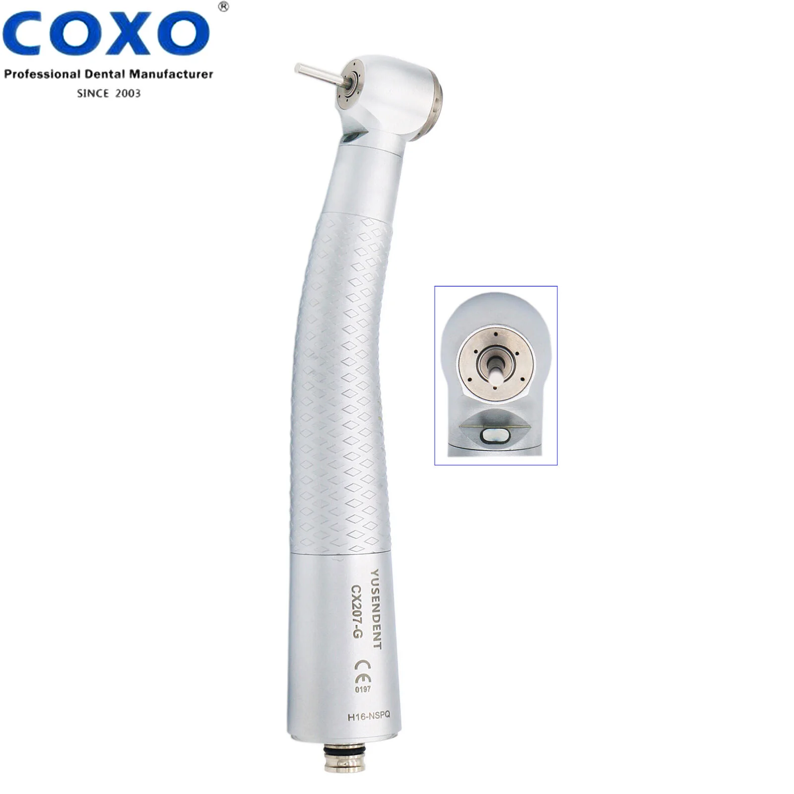COXO Dental LED Fiber Optic High Speed Handpiece Standard Head For NSK Machlite/Phatelus Coupling Push Button