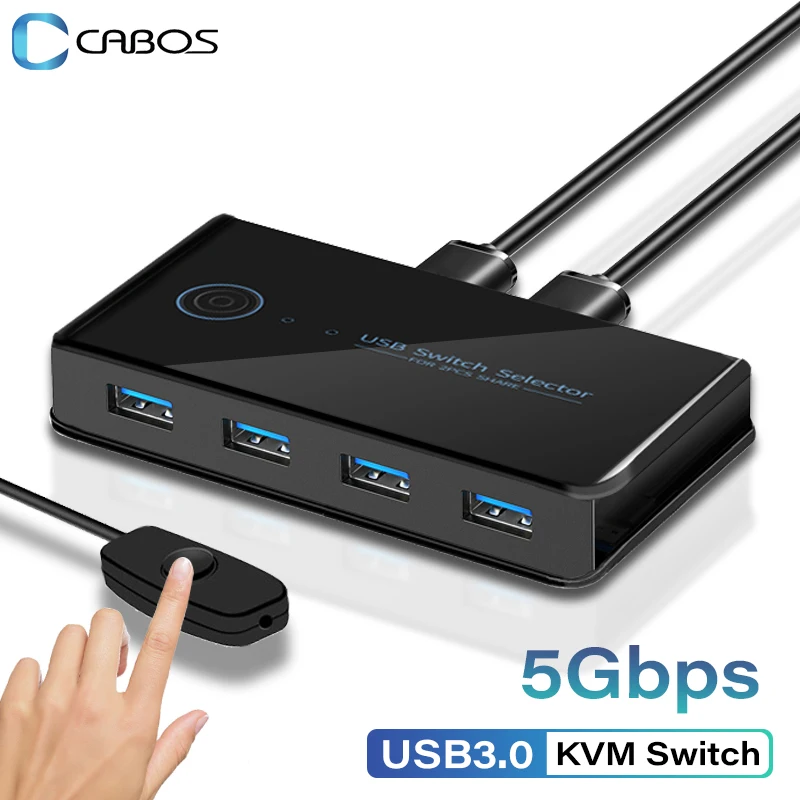 USB 3,0 KVM-переключатель, USB-переключатель, 2 входа, 4 выхода для ноутбука, ПК, клавиатуры, мыши, принтера, USB-переключатель, контроллер, концентратор, адаптер
