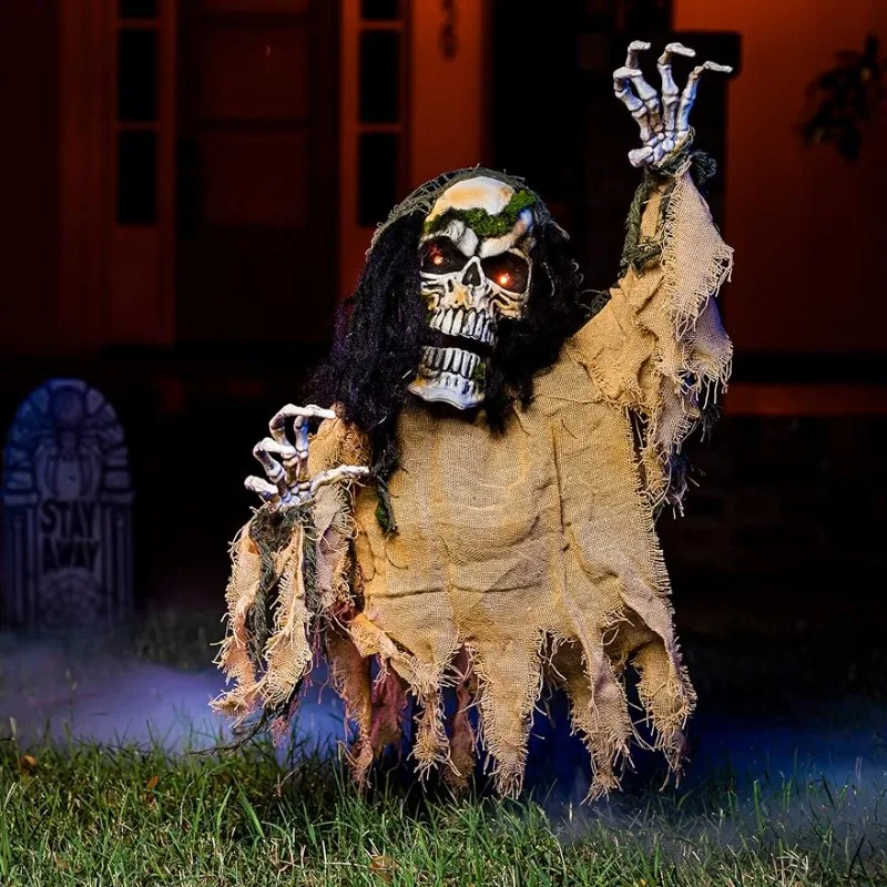 

Light-up Skeleton Zombie Groundbreaker Prop with Creepy Sound for Halloween Outdoor, Lawn, Yard, Patio Decoration