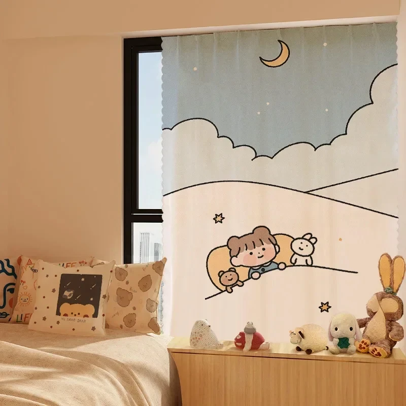 Милая домашняя занавеска для окна и двери в общежитии кавайная плотная ткань с