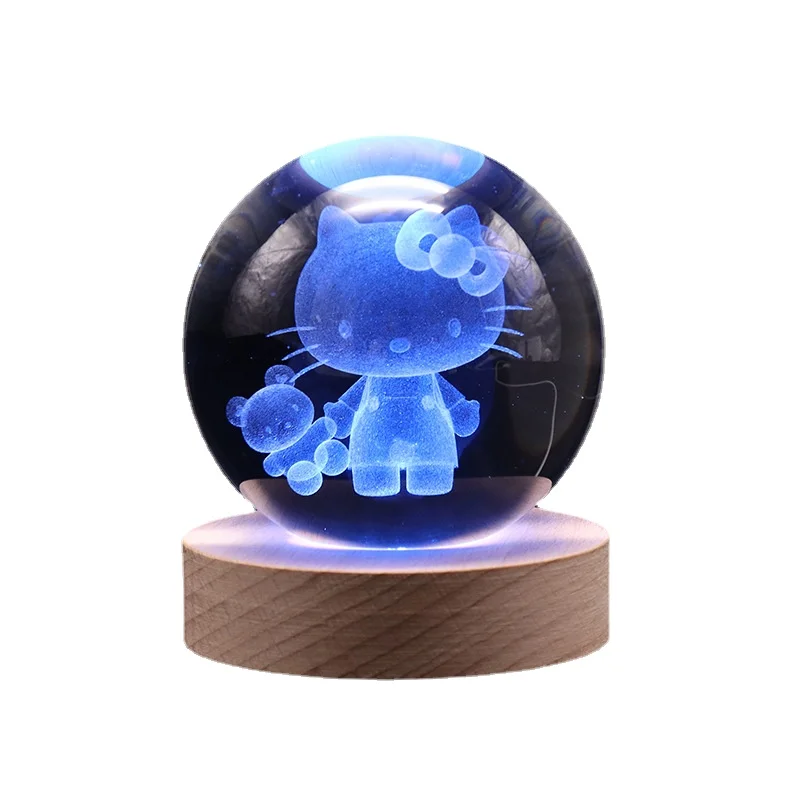 

Cute Hello Kitty Colorful Gradual Small Night Light Halloween Gift Birthday Gift Glow Craft Decoration