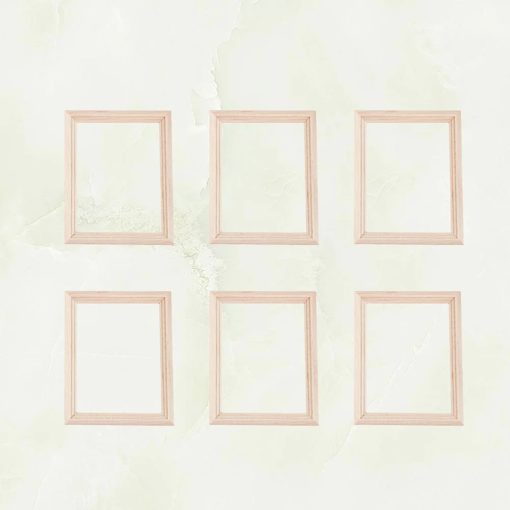

Frame Photo Wooden Miniature Furniture Mini House Album Figurines Wall Micro Frames Supplies World Ornament Accessories Rustic