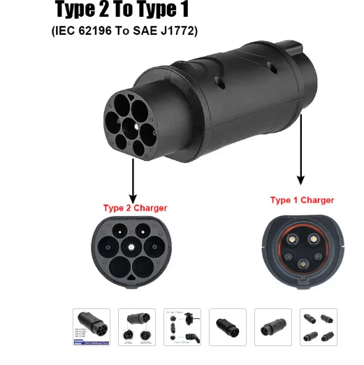 Evthsla 32A 1P 7 кВт тип 2 адаптер типа 1 SAEJ1772 EV зарядное устройство для зарядки