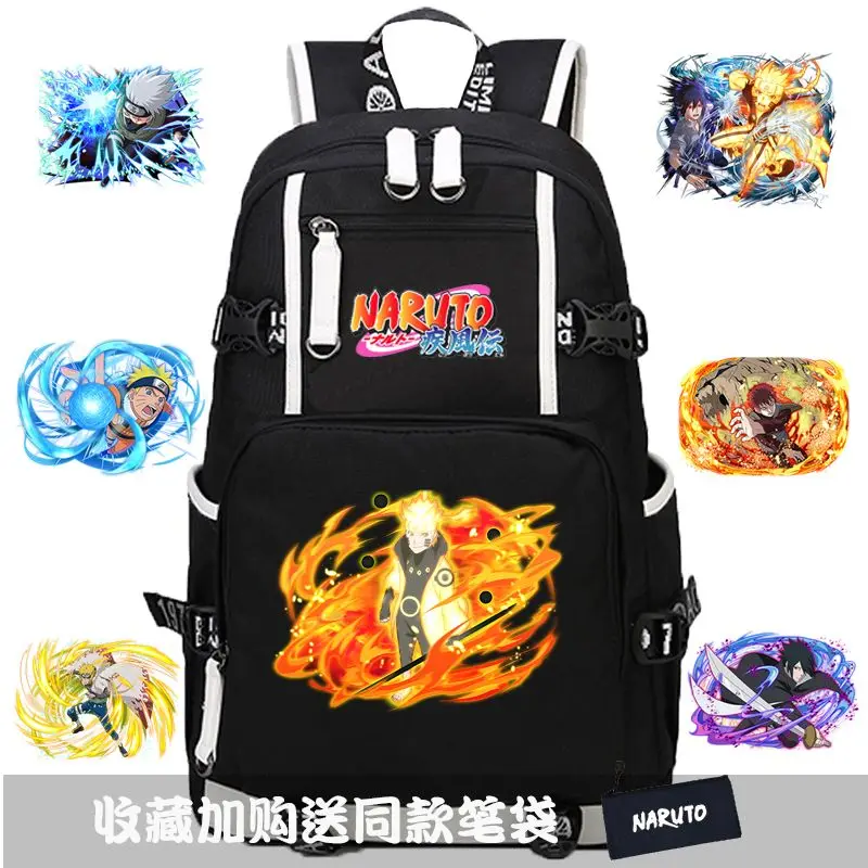 

Naruto Red Cloud Xiao Organization Payne Itachi Student School Bag Men and Women Fashion Backpack Large Capacity Travel Bag