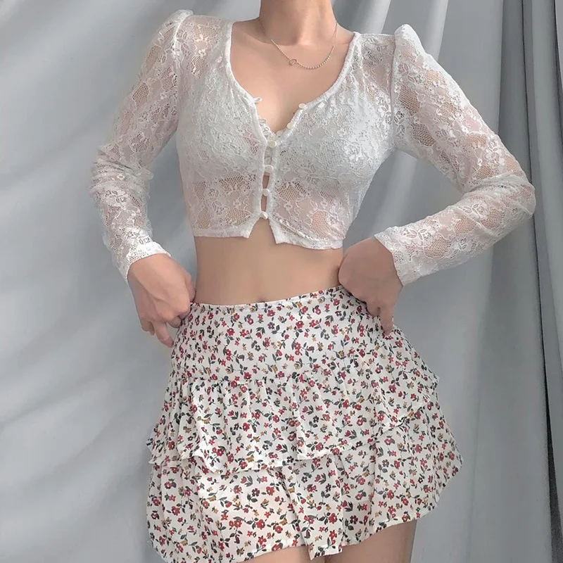 Австралийская Готическая кружевная короткая рубашка с узором для женщин