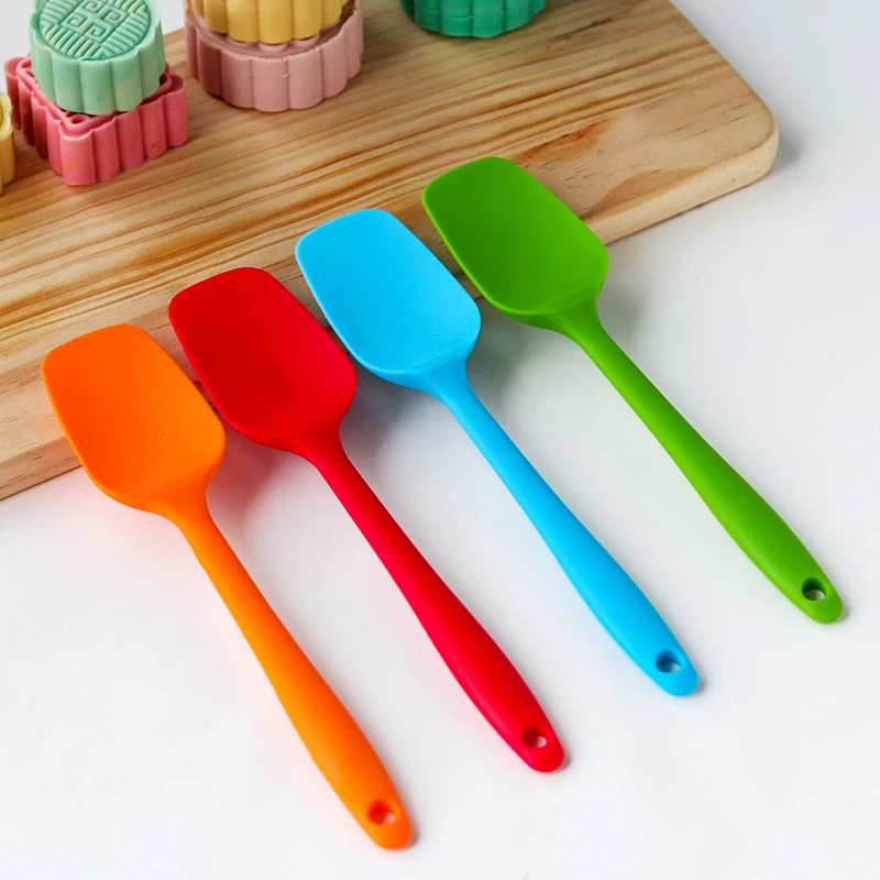 

21CM Hot Universal Heat Resistant Integrate Handle Silicone Spoon Scraper Spatula Ice Cream Cake Kitchen Tool Utensil