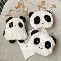 new 2022 small panda one shoulder cute cartoon plush messenger bag