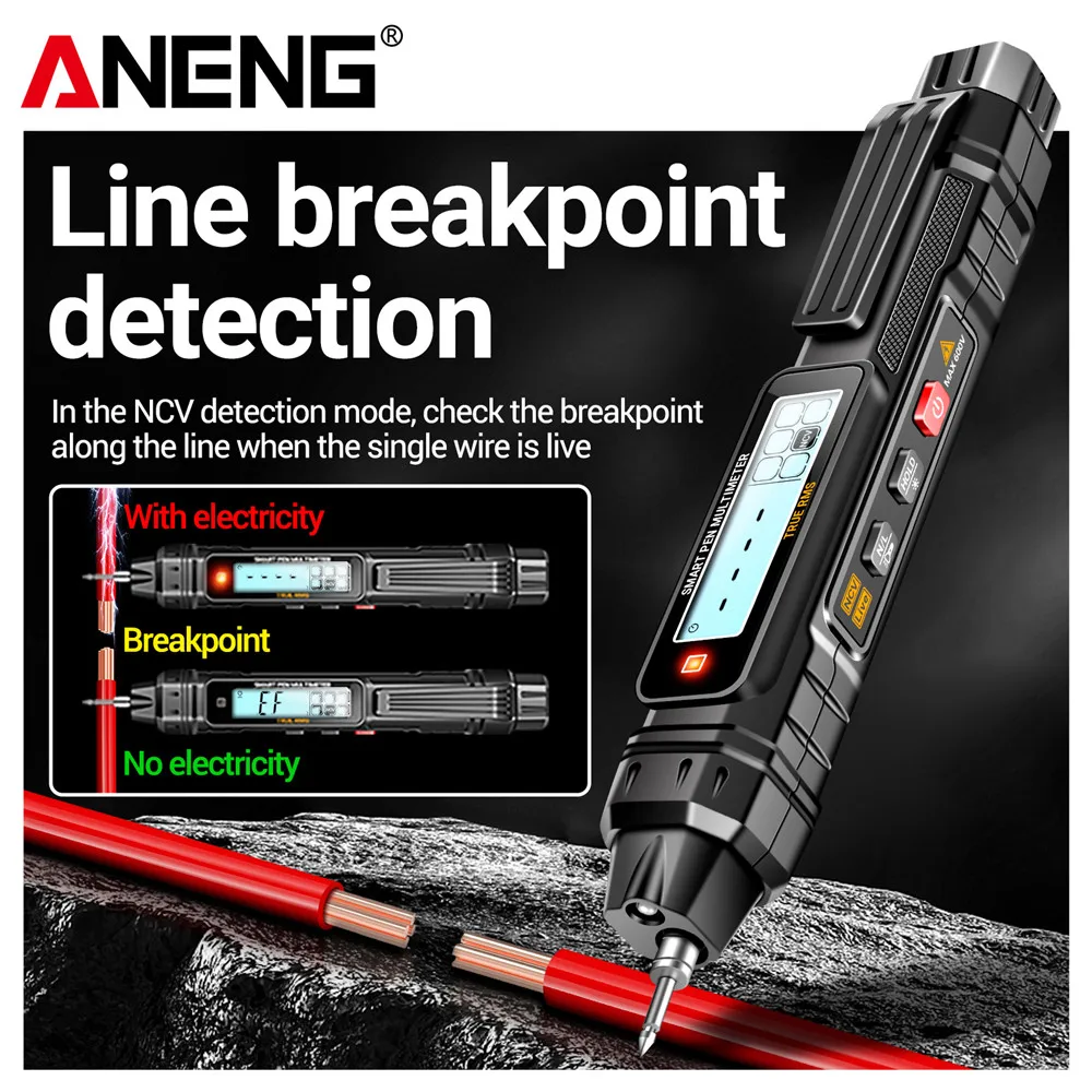 

A3005 FireWire Tester 4000 Counts AC/DC Voltage Ohm Diode Trial Non-Contact Auto for Lab/Factory/Home