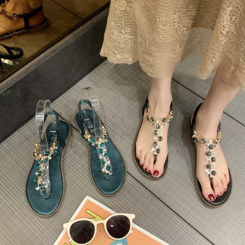 

Comfort Shoes for Women Beige Heeled Sandals Flip Flops Platform Black Beach Corrective Girls Flat Low Fashion Clear Rhinestone