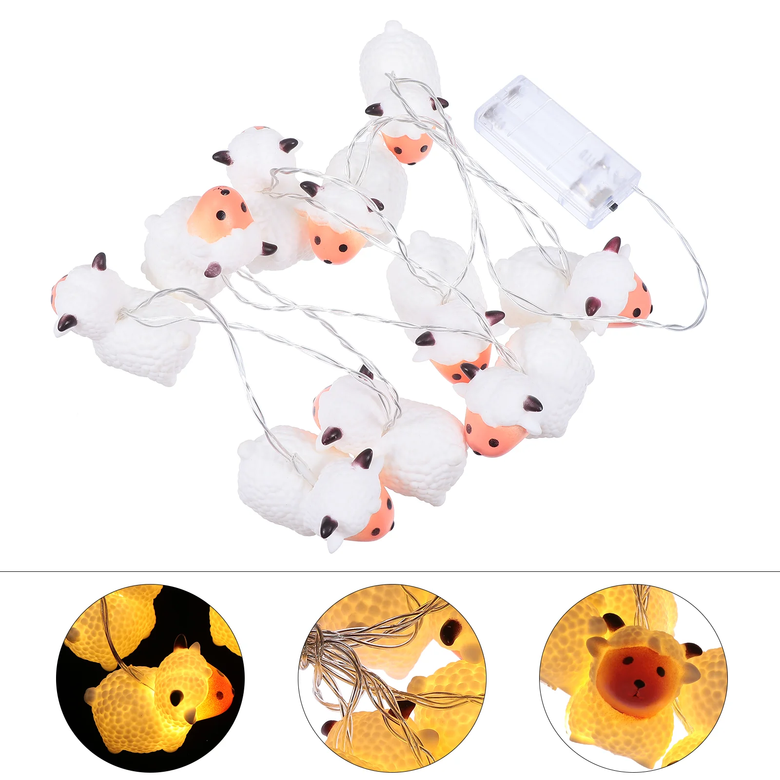 

1 Set Lovely Cartoon Sheep Design String Lamps without Battery (Assorted Color)