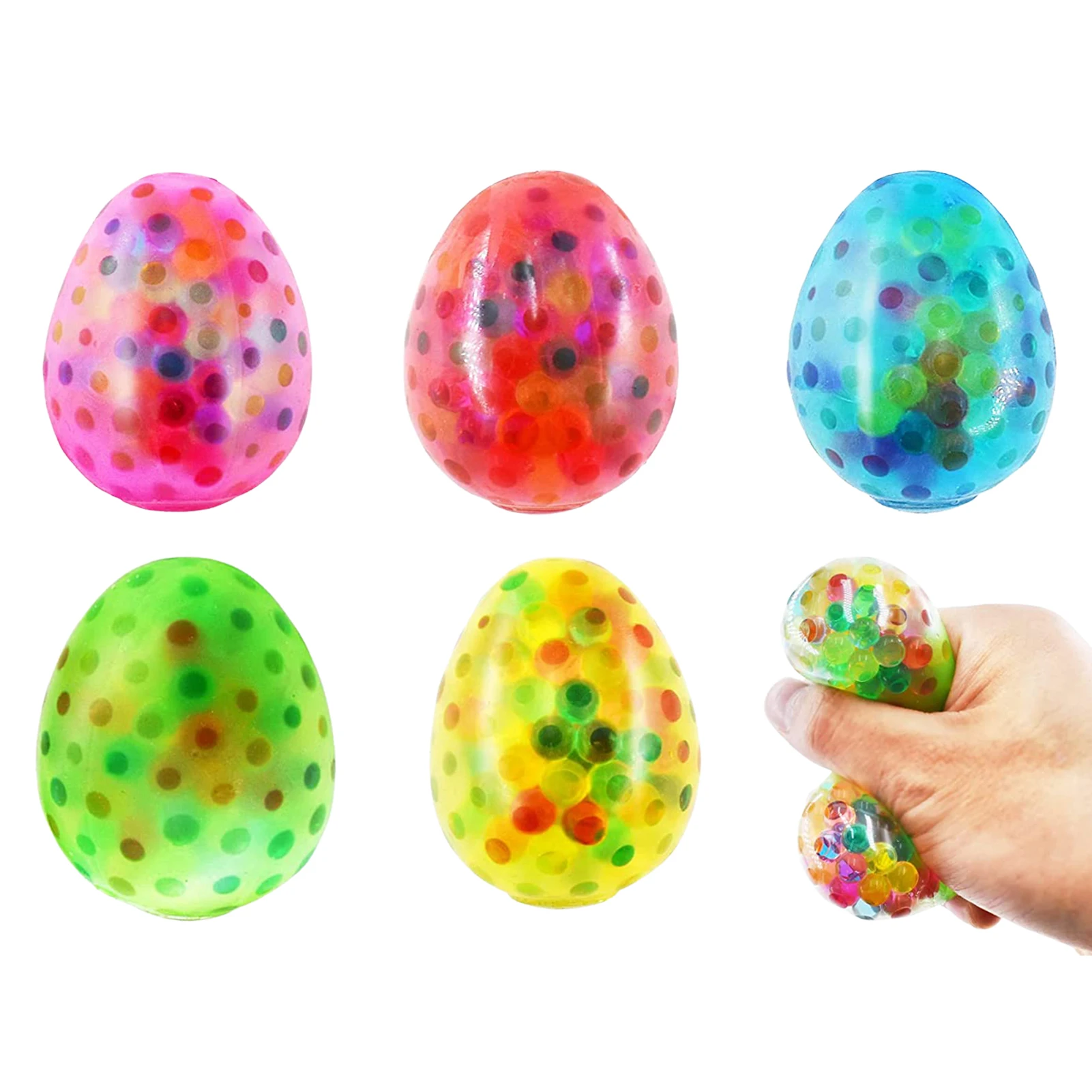 

Squish Ball Cute Small Squeeze Stressball Toy For Kids Adults Anti Stress Sensory Rainbow Novelty Funny Water Bead Squishy