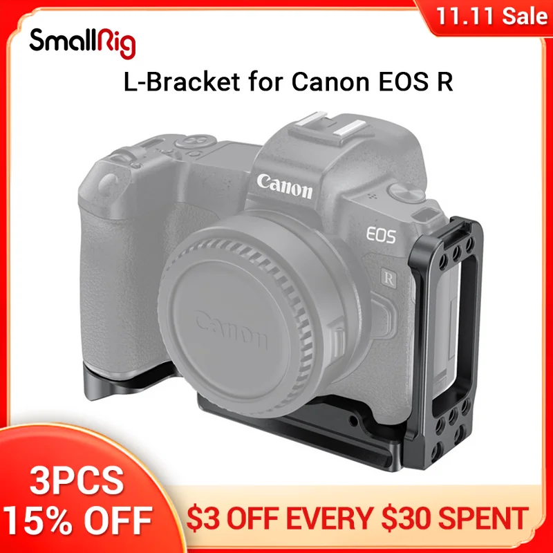 

L-образный кронштейн SmallRig для Canon EOS R с Arca-Type 1/4 дюйма, резьбовые аксессуары, быстросъемная L-пластина LCC2397