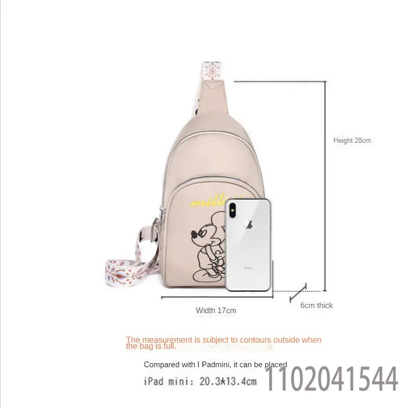 Disney Chest Bag Diagonal Mickey Mouse Waist Bag Large Capacity Shoulder Crossbody Bag Oxford Cloth Backpack 2022 New