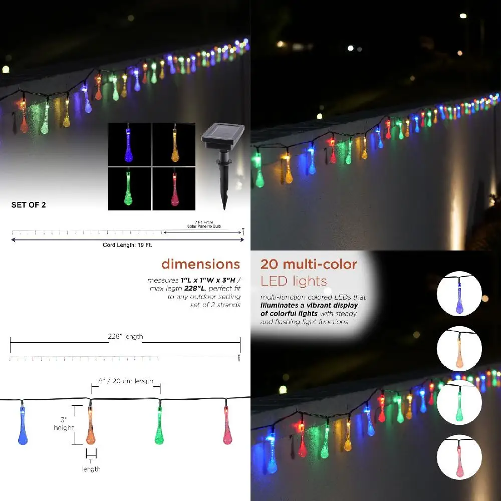 

Backyard Gorgeous Fairy Outdoor String Lights Decor for Weddings & Backyard - Solar Curtain Lights - Holiday Glow & Create an E
