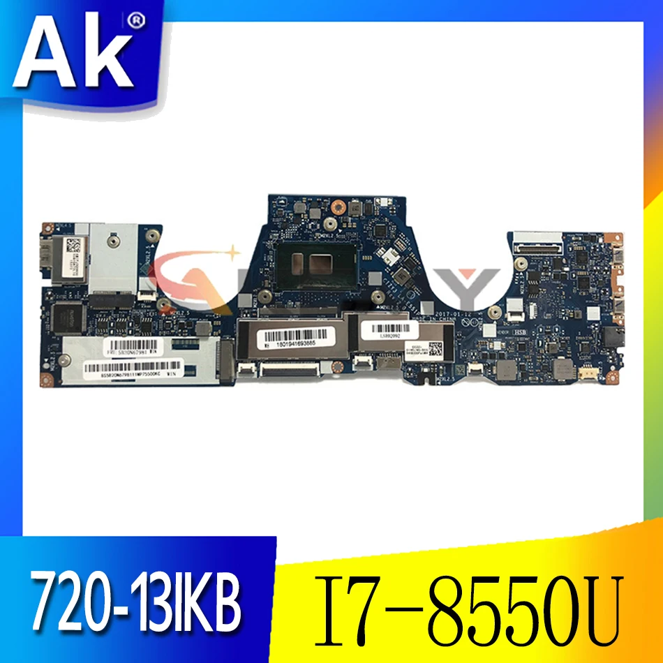 

FOR Lenovo YOGA 720-13IKB 81C3 Laptop Motherboard CPU I7-8550U RAM 8GB FRU 5B20Q10899 DDR4 CIZY3 LA-E551P Tested work OK