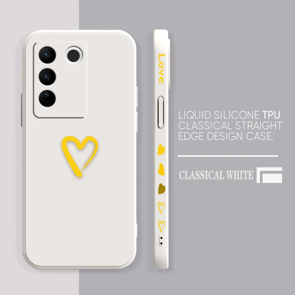 Case For VIVO S1 S5 S6 S7 S9 S9E S10 S12 S15 S16 S16E V19 V20 V21 V23 V25 V27 PRO 5G Case Funda Shell Capa Cute Love Heart Frame