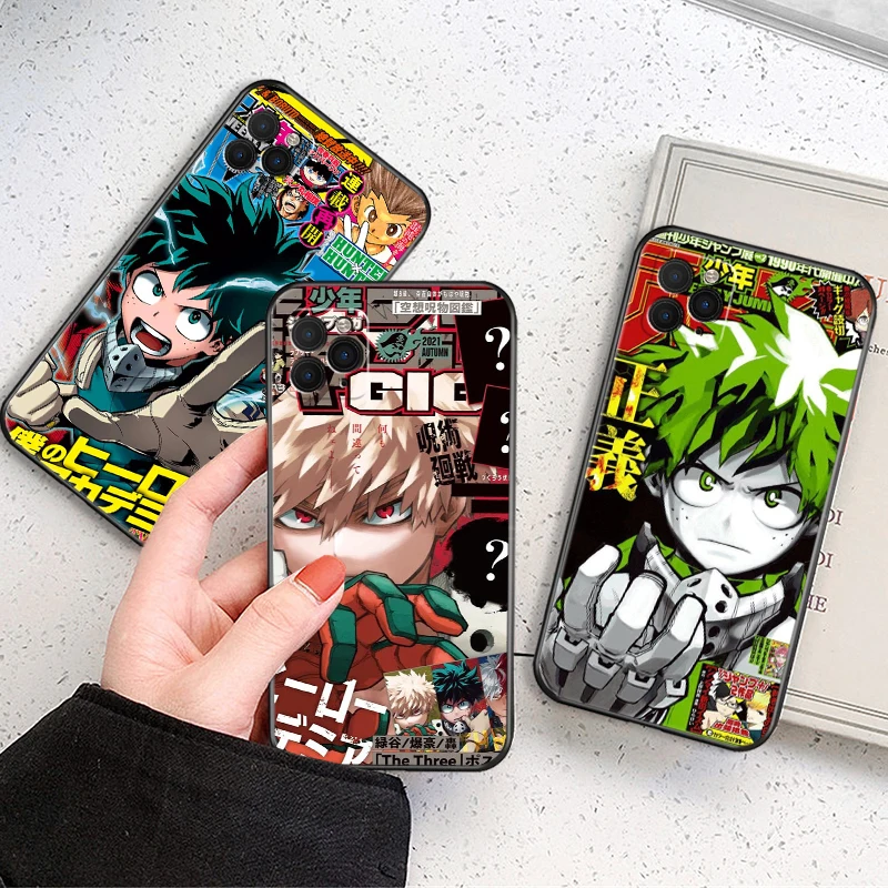 

Phone Case For iPhone 13 Pro 12 Mini 11 Pro Max SE 2020 X XR XS MAX 8 7 6 6S Plus Japan Anime My Hero Academia TPU Black Cover