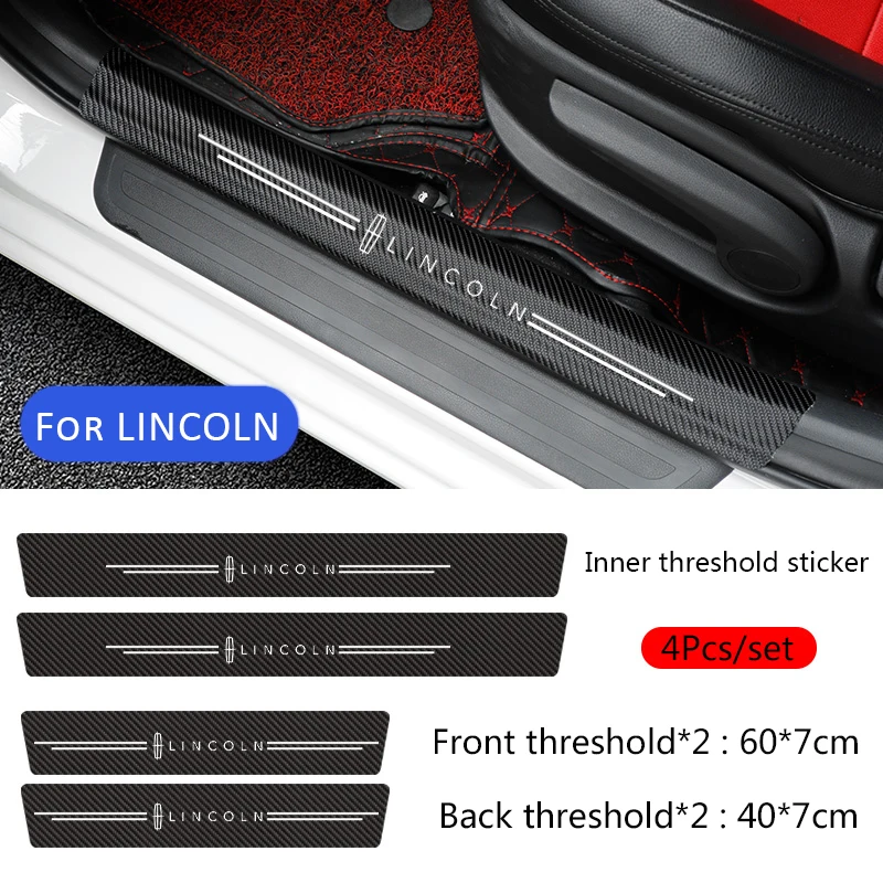

Car Rear Front Door Threshold Guard Stickers for Lincoln Town MKZ Navigator MKS MKC MKX Aviator Continental Corsair Nautilus