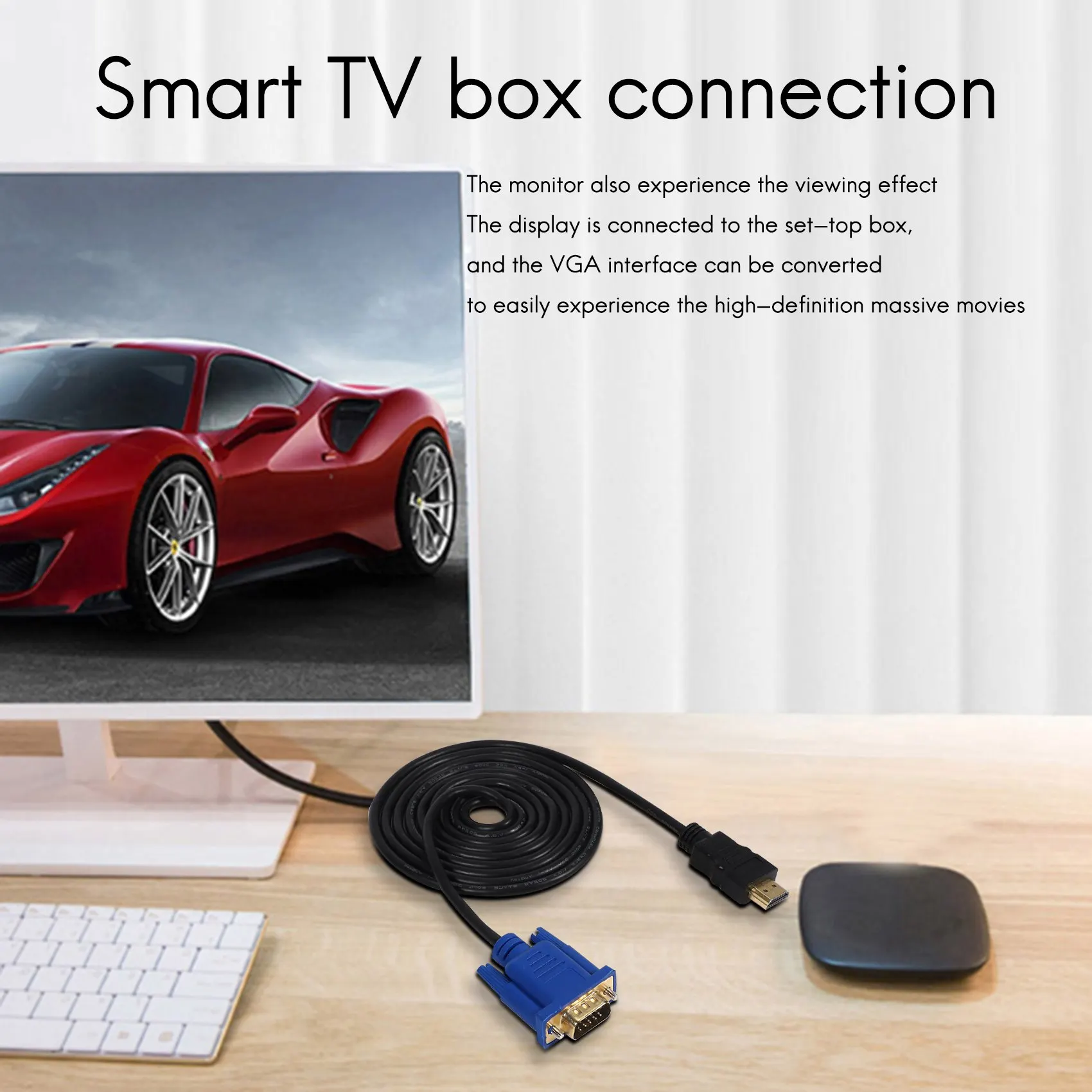 HDTV HDMI золотистый штекер VGA HD-15 Мужской 15pin кабель адаптера 6 футов 1 8 м 1080P