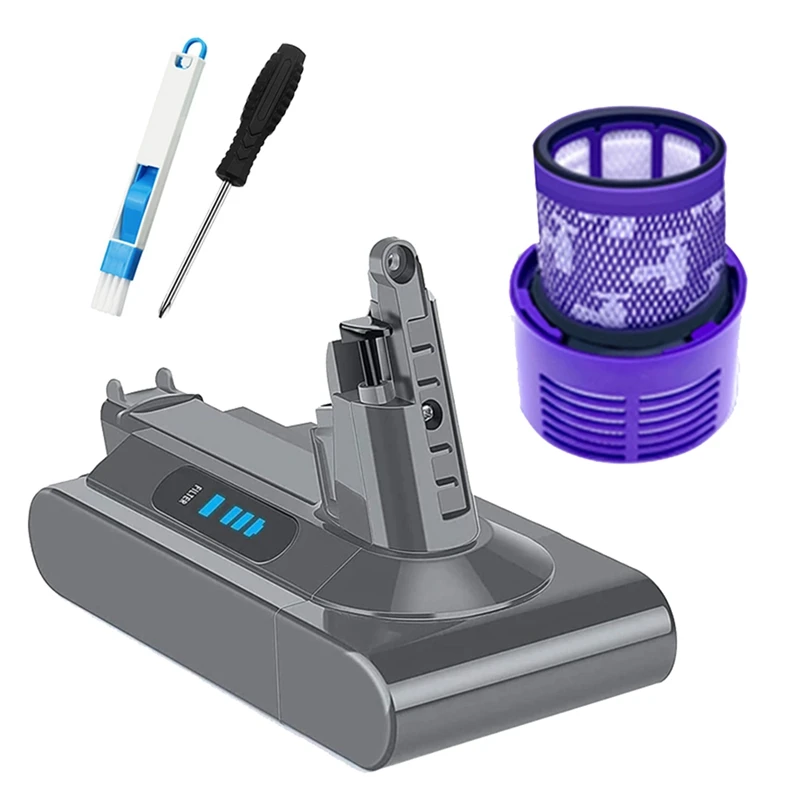 

Сменный Адаптер для аккумулятора V10 + Комплект фильтров 21,6 в, запасные части для Dyson V10 SV12 V10 пушистый V10 Animal, напоминание о абсолютной головке ...