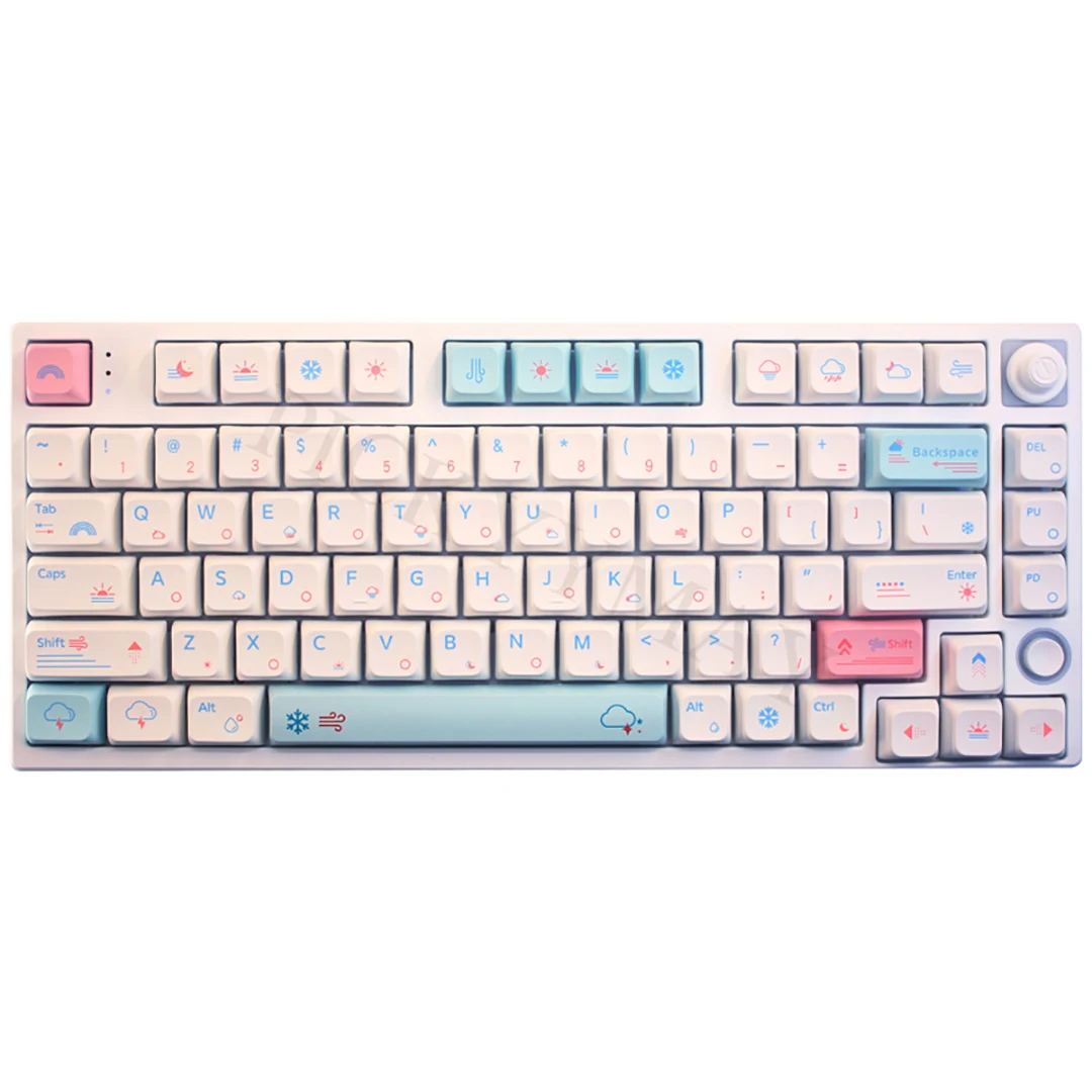 

135 Keys Cute PBT Keycap DYE-SUB XDA Profile Personalized Minimalist Colorful Weather Keycaps For Mechanical Keyboard