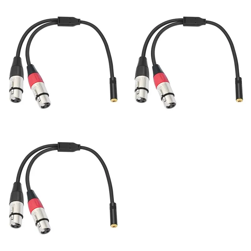 Фото Адаптер AS95-3X с двумя разъемами XLR на 1/8-дюймовый гнездовой разъем, балансный мини-джек (3,5 мм) с гнездовым разъемом для ми №1