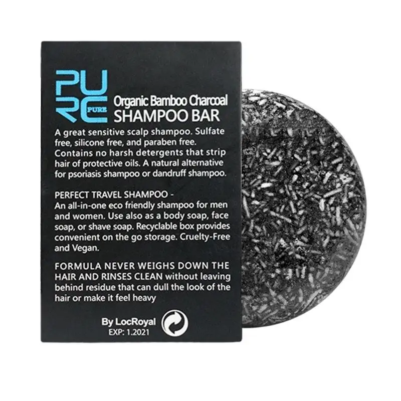 

Shampoo Bar Natural Shampoo Soap With Bamboo Charcoal Solid Shampoo For Treated Dry Damaged Hair Absorbs Grease And Cleanses