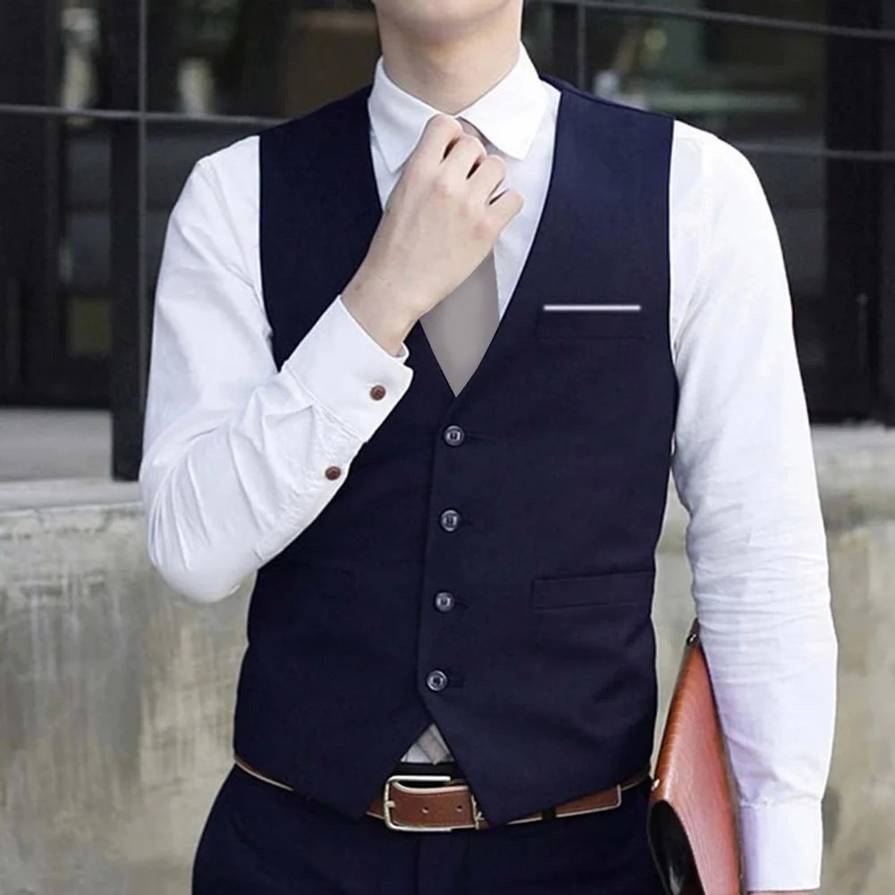 

Men Waistcoat Slim Men Waistcoat Business Dress Suit Vest Business Vest Single-breasted Formal Spring Vest Business Waistcoat