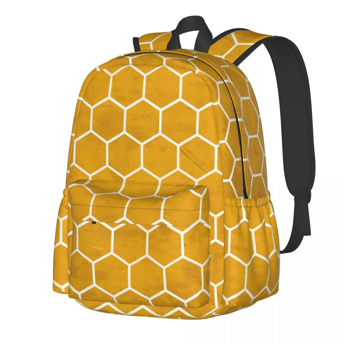 

Yellow Hives Backpack Student Hexagonal Hexagon Backpacks Polyester Kawaii High School Bags Workout High Quality Rucksack