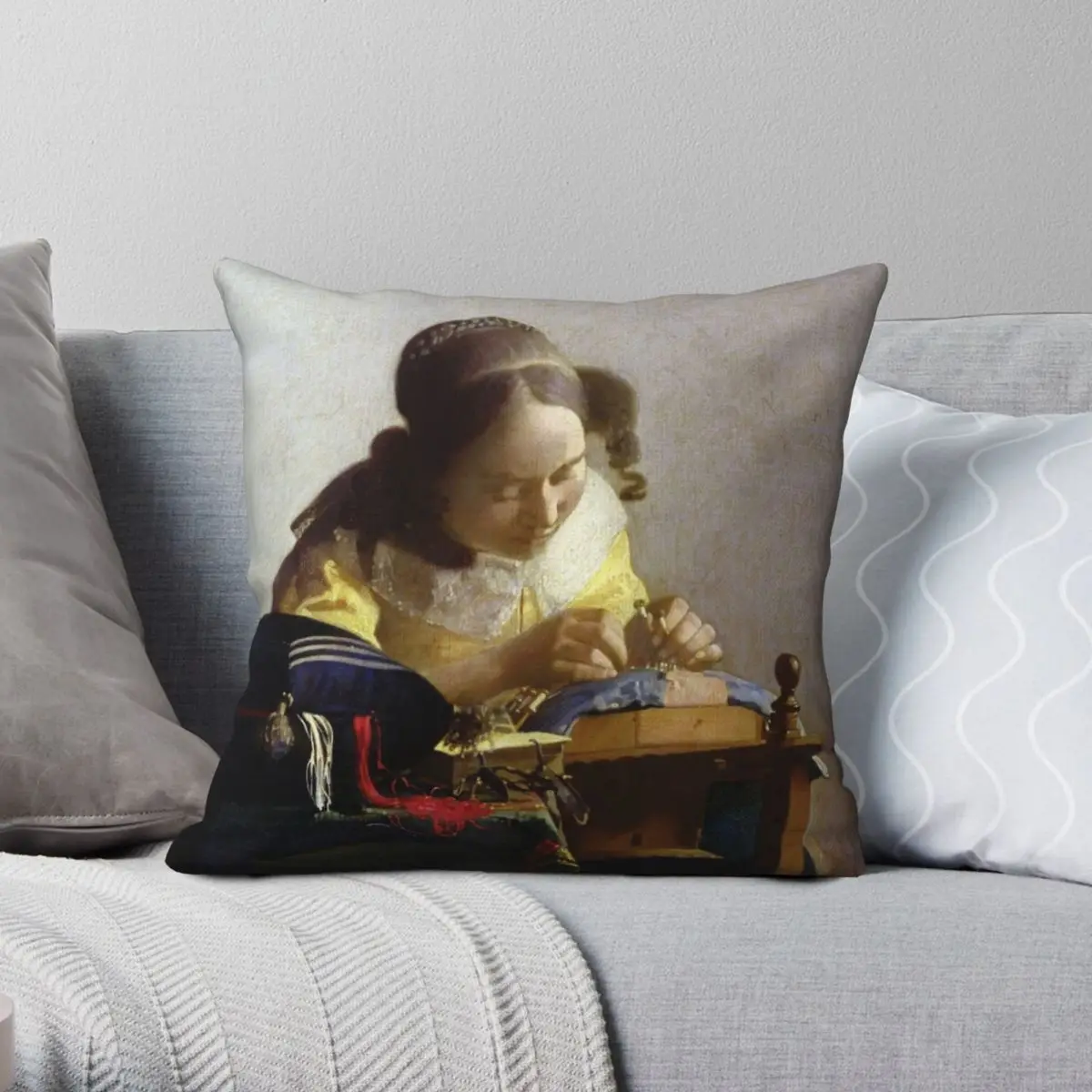 

Johannes Vermeer Pillowcase Polyester Linen Velvet Creative Zip Decor Throw Pillow Case Sofa Cushion Cover