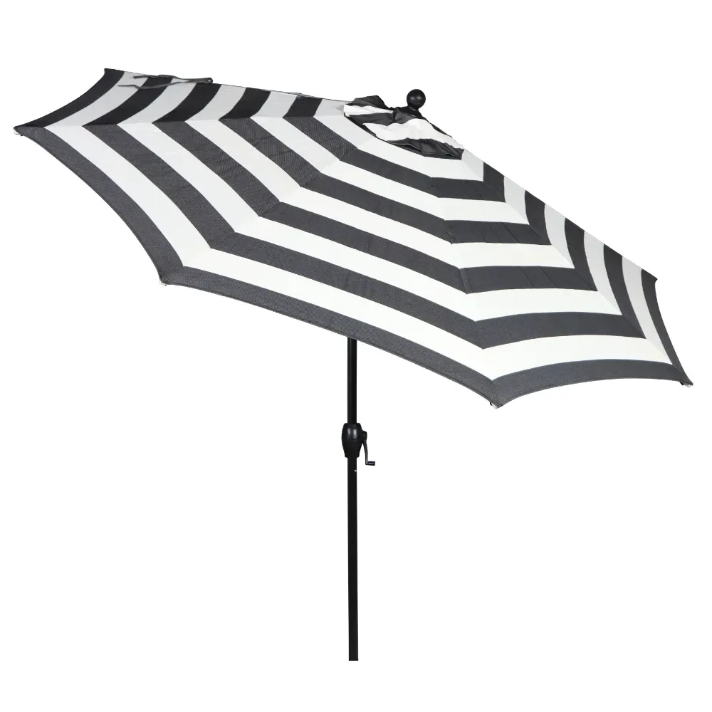 

Outdoor 9' Ibiza Stripes Round Crank Premium Patio Umbrella